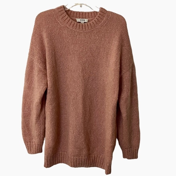 COS Mohair Crew Neck Wool Blend Longsleeve Pullover Jumper Sweater Dusty Pi… - Picture 1 of 11